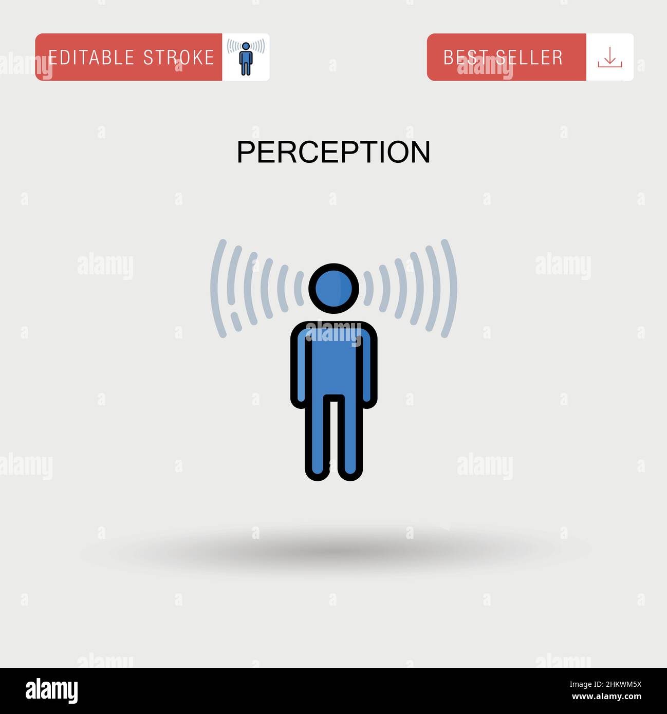 Icône de vecteur simple de perception. Illustration de Vecteur