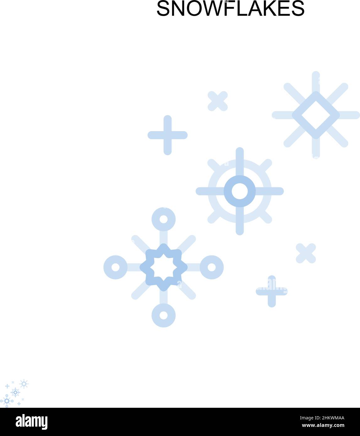 Icône de vecteur simple de flocons de neige.Modèle de conception de symbole d'illustration pour élément d'interface utilisateur Web mobile. Illustration de Vecteur
