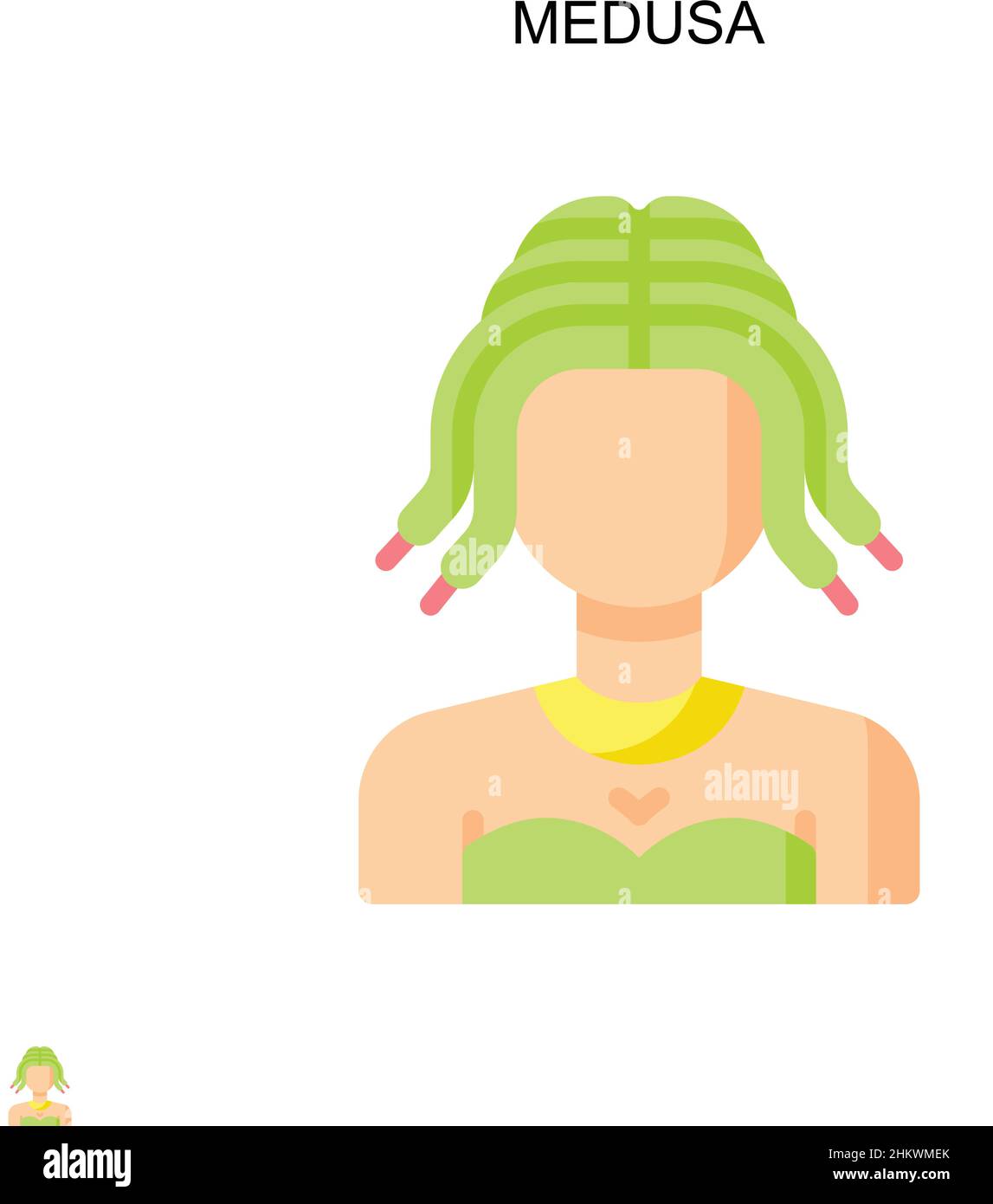 Icône de vecteur simple Medusa.Modèle de conception de symbole d'illustration pour élément d'interface utilisateur Web mobile. Illustration de Vecteur