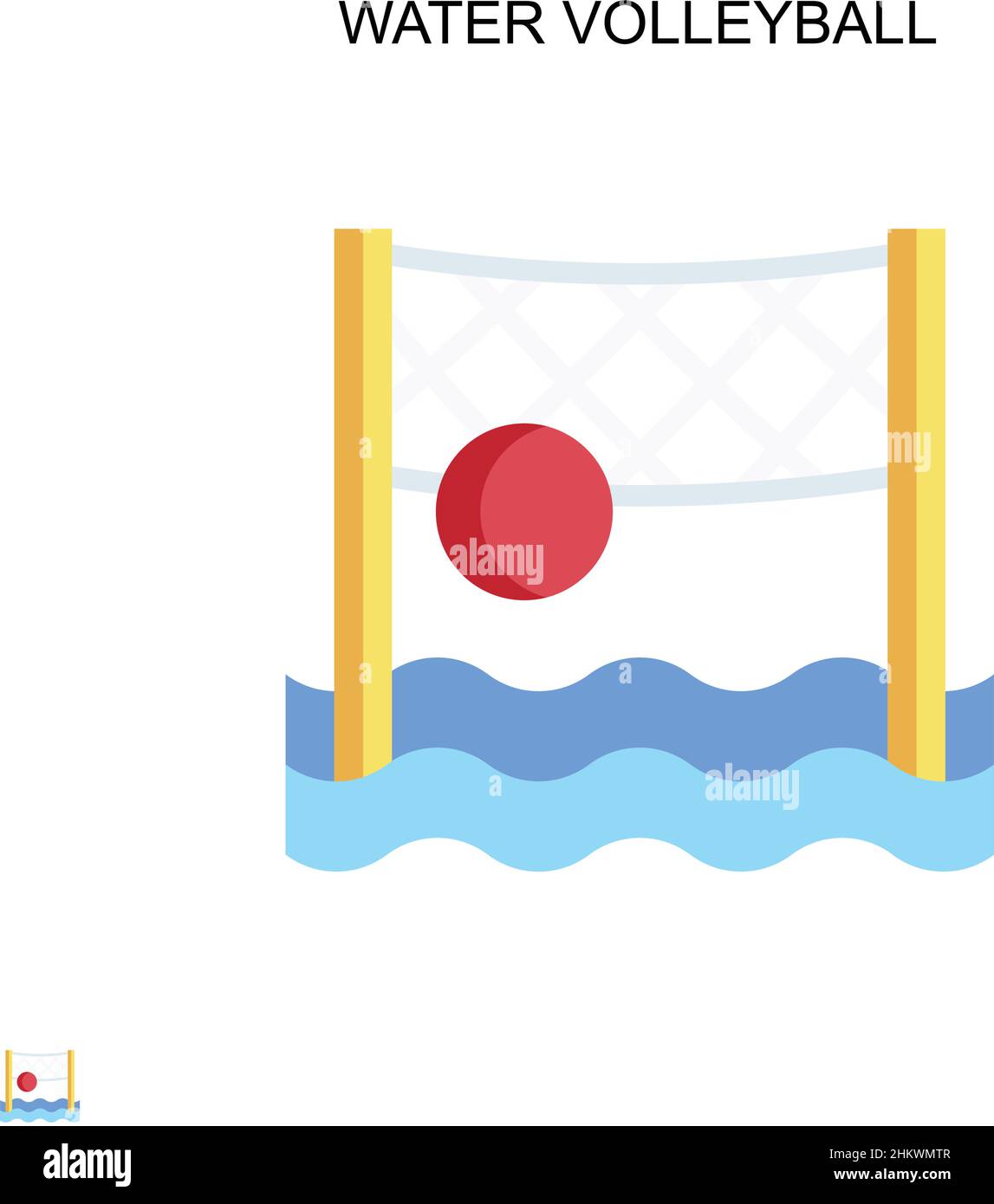 Icône de vecteur simple de volley-ball aquatique.Modèle de conception de symbole d'illustration pour élément d'interface utilisateur Web mobile. Illustration de Vecteur