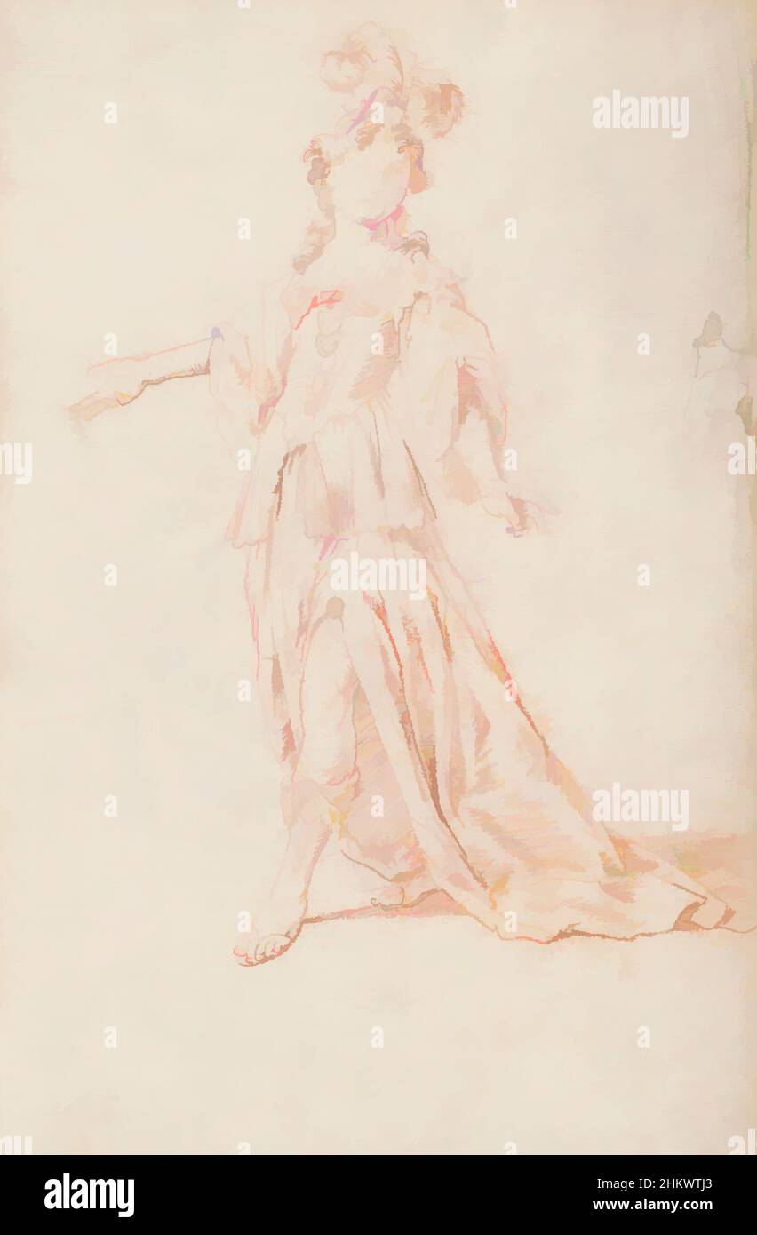 Art inspiré par une femme avec des plumes d'autruche sur son chapeau, feuille 5 recto d'un sketchbook avec 63 feuilles, oeuvres classiques modernisées par Artotop avec une touche de modernité. Formes, couleur et valeur, impact visuel accrocheur sur l'art émotions par la liberté d'œuvres d'art d'une manière contemporaine. Un message intemporel qui cherche une nouvelle direction créative. Artistes qui se tournent vers le support numérique et créent le NFT Artotop Banque D'Images