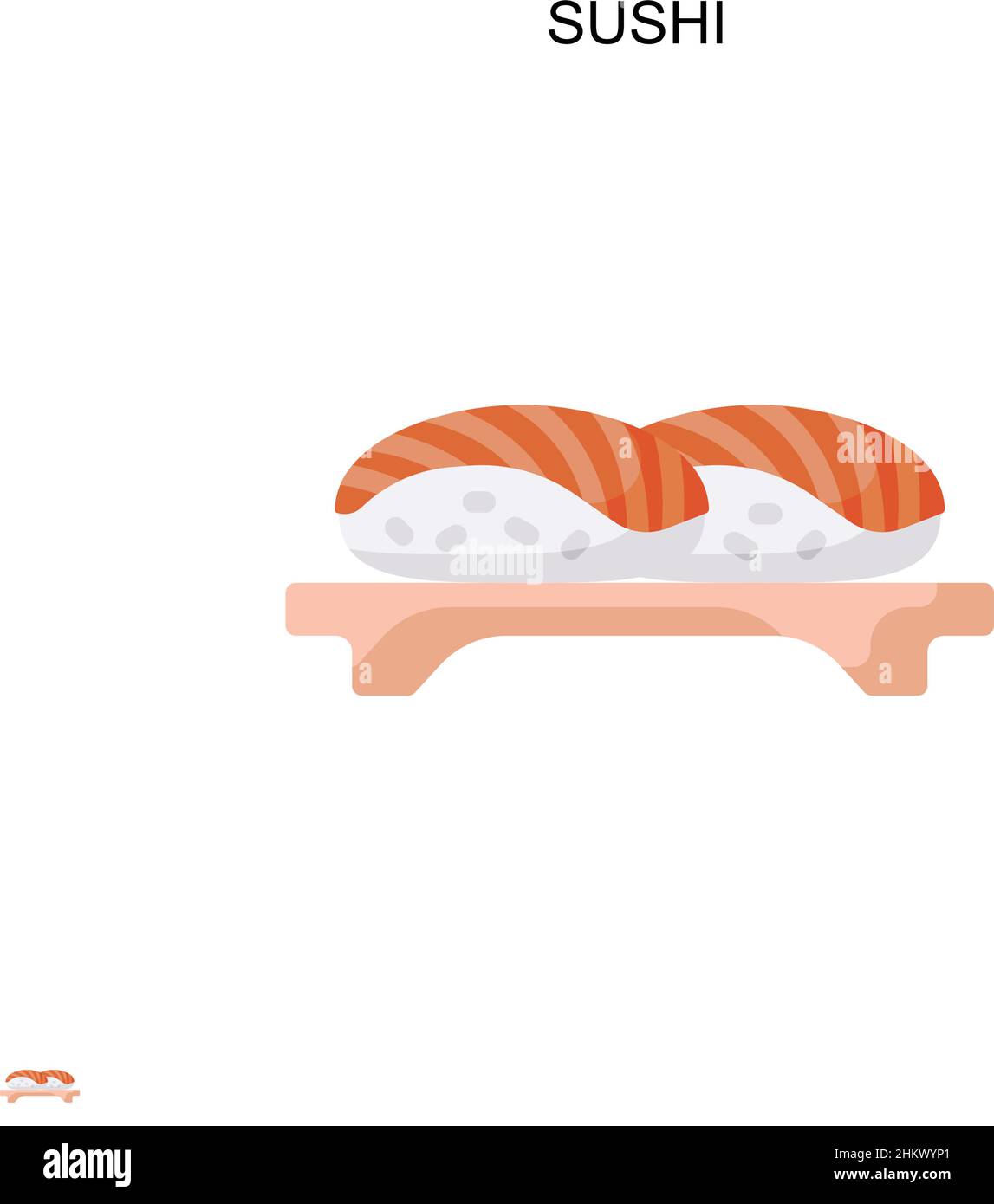 Icône vecteur simple sushi.Modèle de conception de symbole d'illustration pour élément d'interface utilisateur Web mobile. Illustration de Vecteur