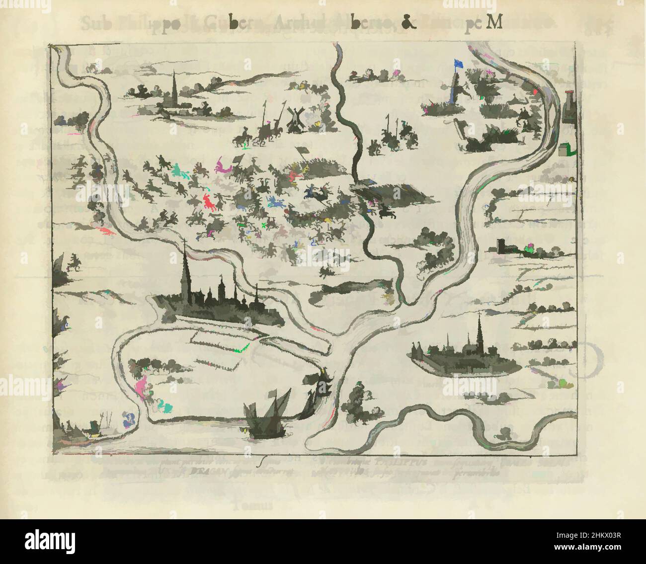 Art inspiré par la défaite de la staatse leger près de Wesel, 1595, défaite de la Staatse leger près de Wesel. Les cavaliers de Maurice sont battus par les cavaliers de Mondragon à Wesel, le 2 septembre 1595. Les comtes de Solms et Philippe de Nassau sont tués et le comte Ernst de Nassau est fait prisonnier, les oeuvres classiques modernisées par Artotop avec un peu de modernité. Formes, couleur et valeur, impact visuel accrocheur sur l'art émotions par la liberté d'œuvres d'art d'une manière contemporaine. Un message intemporel qui cherche une nouvelle direction créative. Artistes qui se tournent vers le support numérique et créent le NFT Artotop Banque D'Images