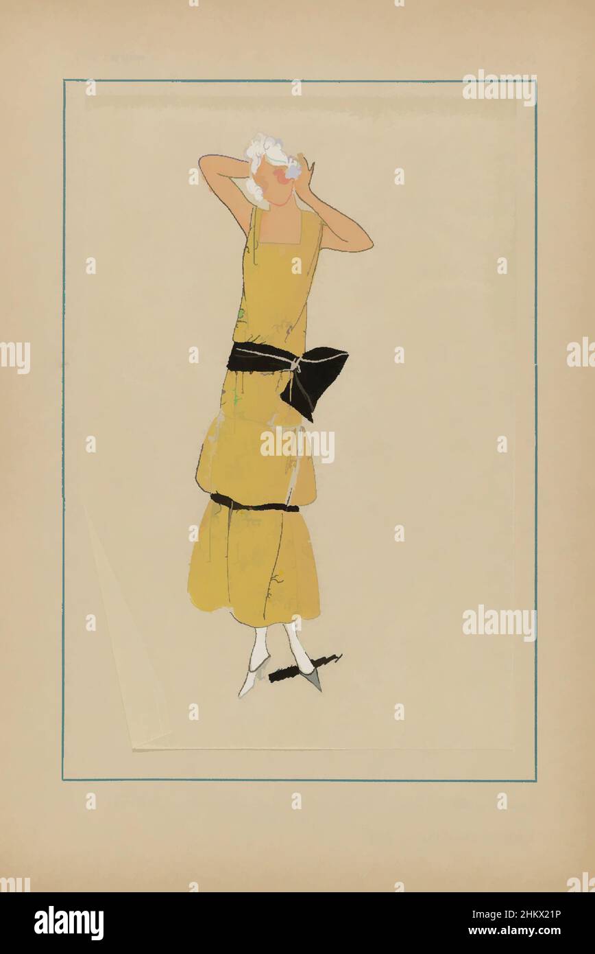 Art inspiré par Très parisien, 1923, No 8: 16.-JEUNESSE. - Simple et juvénile..., 'Toilette' de 'crêpe de Chine façade' avec une ceinture de ruban. Tissu d'Alliance textile. Imprimé du magazine de mode Très parisien (1920-1936)., Imprimeur:, Alliance textile, Paris, 1923, Paper, Classic œuvres modernisées par Artotop avec une touche de modernité. Formes, couleur et valeur, impact visuel accrocheur sur l'art émotions par la liberté d'œuvres d'art d'une manière contemporaine. Un message intemporel qui cherche une nouvelle direction créative. Artistes qui se tournent vers le support numérique et créent le NFT Artotop Banque D'Images