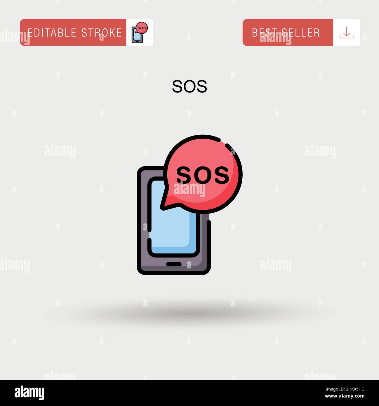 Icône de vecteur simple SOS. Illustration de Vecteur