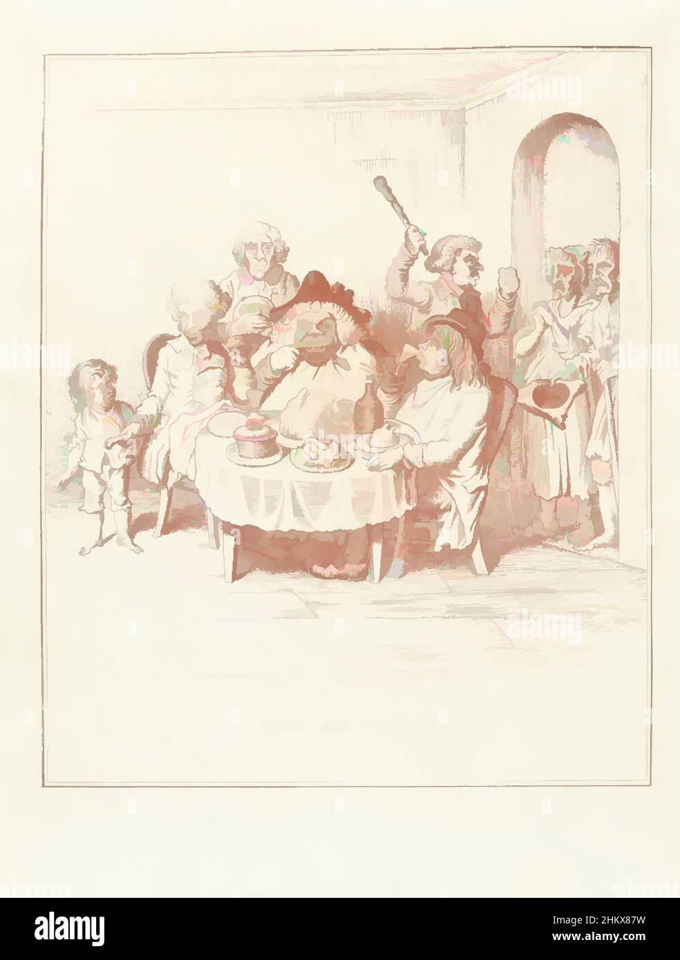 Art inspiré par le Comité pour les affligé, 1795, il Comitato de Poveri, Hollandia Regenerata (copie italienne) (titre de la série), la rigenerazione dell'Olanda : spechio a tutti i popoli rigenerati, dessin animé sur le Comité pour les affligé, 1795. Les membres du comité sont en fête, les œuvres classiques modernisées par Artotop avec un peu de modernité. Formes, couleur et valeur, impact visuel accrocheur sur l'art émotions par la liberté d'œuvres d'art d'une manière contemporaine. Un message intemporel qui cherche une nouvelle direction créative. Artistes qui se tournent vers le support numérique et créent le NFT Artotop Banque D'Images