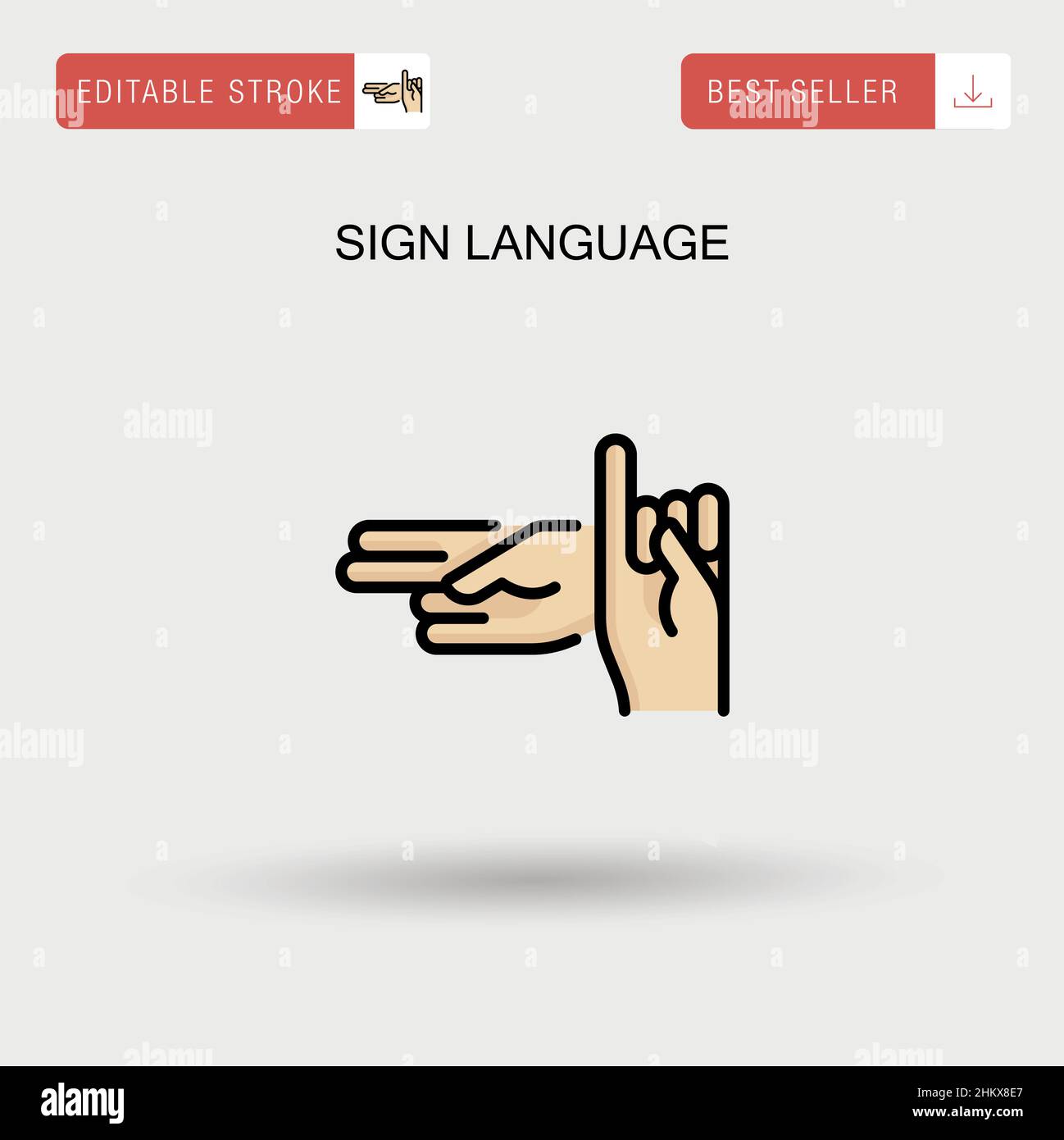 Icône de vecteur simple de langage des signes. Illustration de Vecteur
