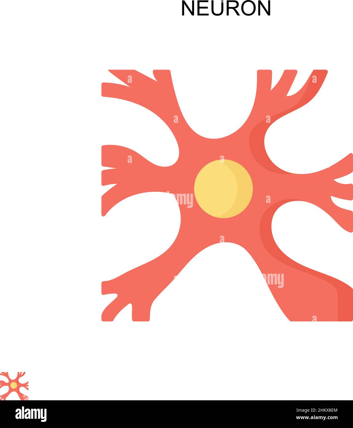 Icône de vecteur simple neurone.Modèle de conception de symbole d'illustration pour élément d'interface utilisateur Web mobile. Illustration de Vecteur