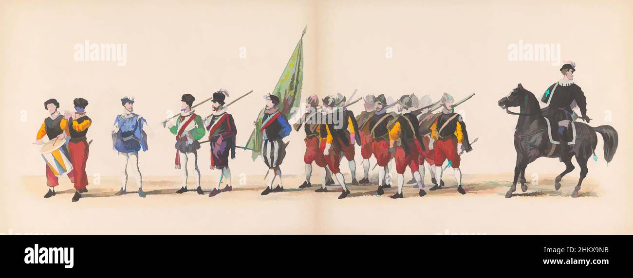 Art inspiré par Masquerade of the Leiden Students, 1870 (planche 4), Geobuteerde optogt gehouden porte de leden van het Leidsche studentorps den 7den Junij 1870, ter vierier van den 295sten verjaardag der Leidsche Hoogeschool, voestelde bezoek gebragt aan, Robert Leiden, porte 1586 Œuvres classiques modernisées par Artotop avec une touche de modernité. Formes, couleur et valeur, impact visuel accrocheur sur l'art émotions par la liberté d'œuvres d'art d'une manière contemporaine. Un message intemporel qui cherche une nouvelle direction créative. Artistes qui se tournent vers le support numérique et créent le NFT Artotop Banque D'Images