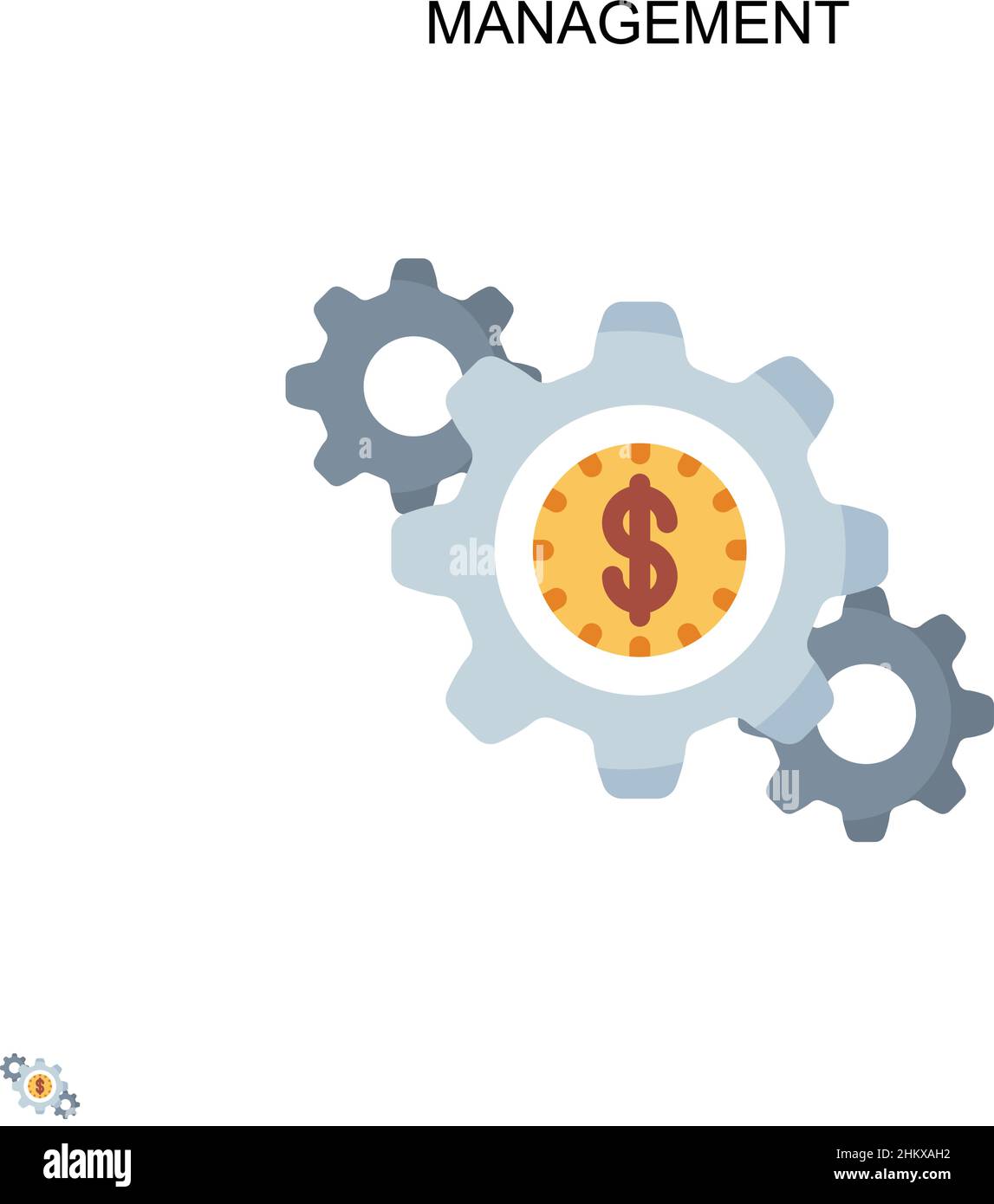 Icône de vecteur simple de gestion.Modèle de conception de symbole d'illustration pour élément d'interface utilisateur Web mobile. Illustration de Vecteur
