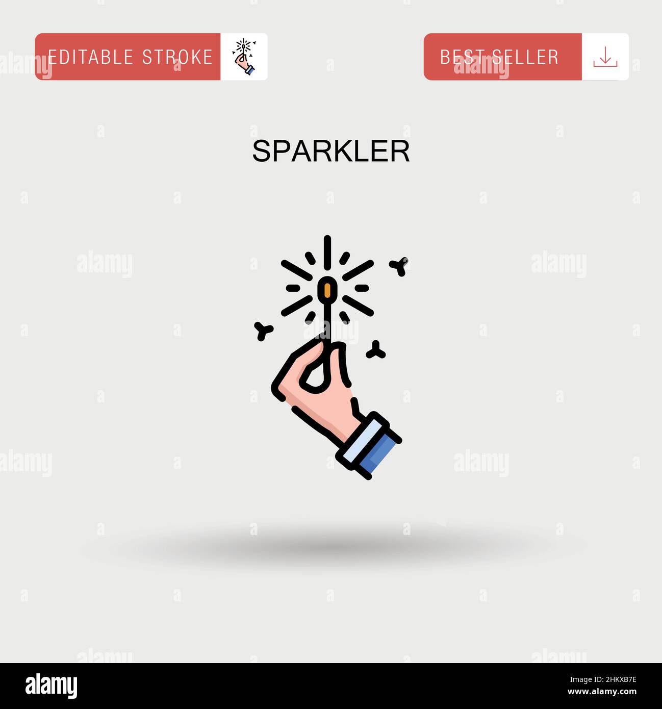 Icône de vecteur simple Sparkler. Illustration de Vecteur