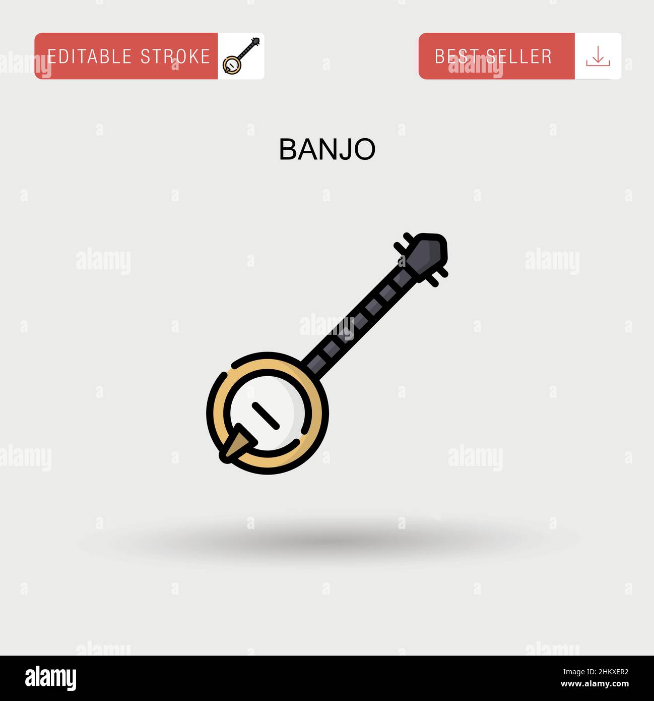 Icône de vecteur simple banjo. Illustration de Vecteur