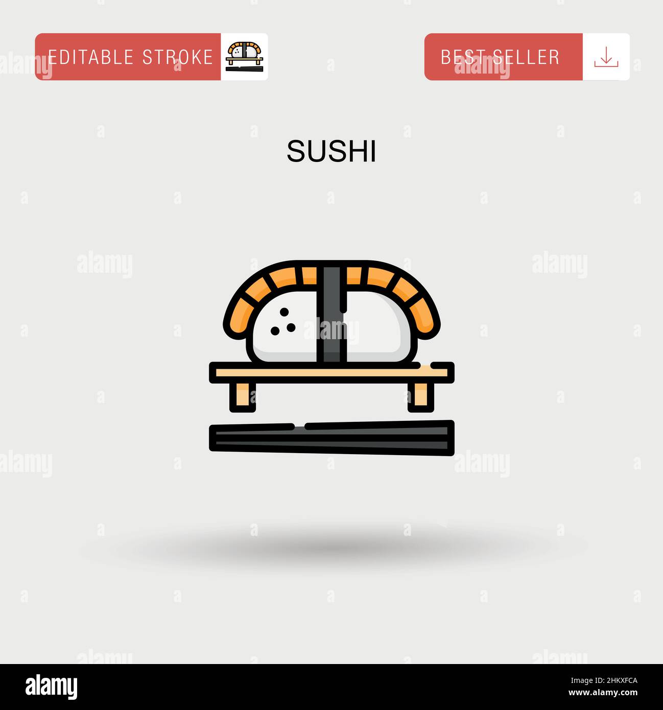 Icône vecteur simple sushi. Illustration de Vecteur