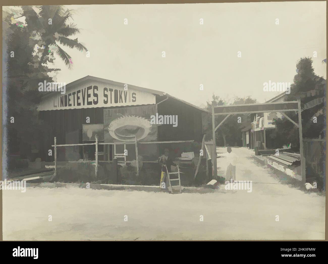 Art inspiré par les entreprises locales, deux entreprises locales d'Européens ont appelé Lindeteves-Stokvis (pneus de voiture) et Tasche et de Haas, probablement à Medan. Photo dans l'album photo de la société néerlandaise d'architecture et de sous-traitance Bennink et Riphagen à Medan dans les années ca. 1914-1919., Medan, oeuvres classiques modernisées par Artotop avec une touche de modernité. Formes, couleur et valeur, impact visuel accrocheur sur l'art émotions par la liberté d'œuvres d'art d'une manière contemporaine. Un message intemporel qui cherche une nouvelle direction créative. Artistes qui se tournent vers le support numérique et créent le NFT Artotop Banque D'Images