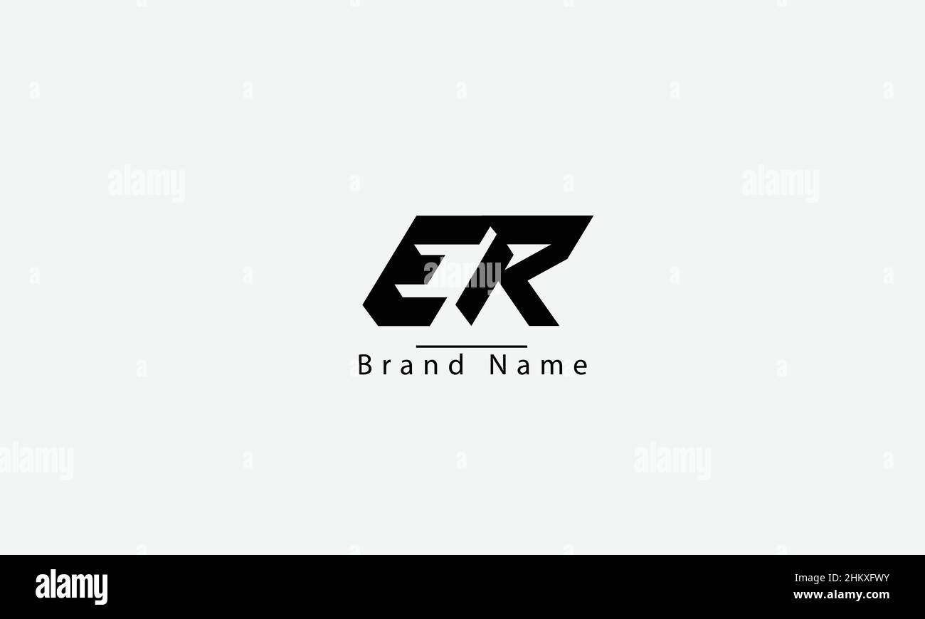 Modèle de monogramme ER RE E R abstrait Vector logo Illustration de Vecteur