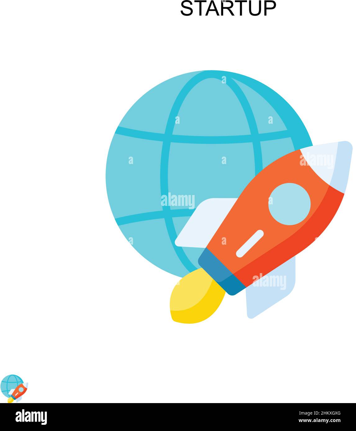 Icône de vecteur simple de démarrage.Modèle de conception de symbole d'illustration pour élément d'interface utilisateur Web mobile. Illustration de Vecteur