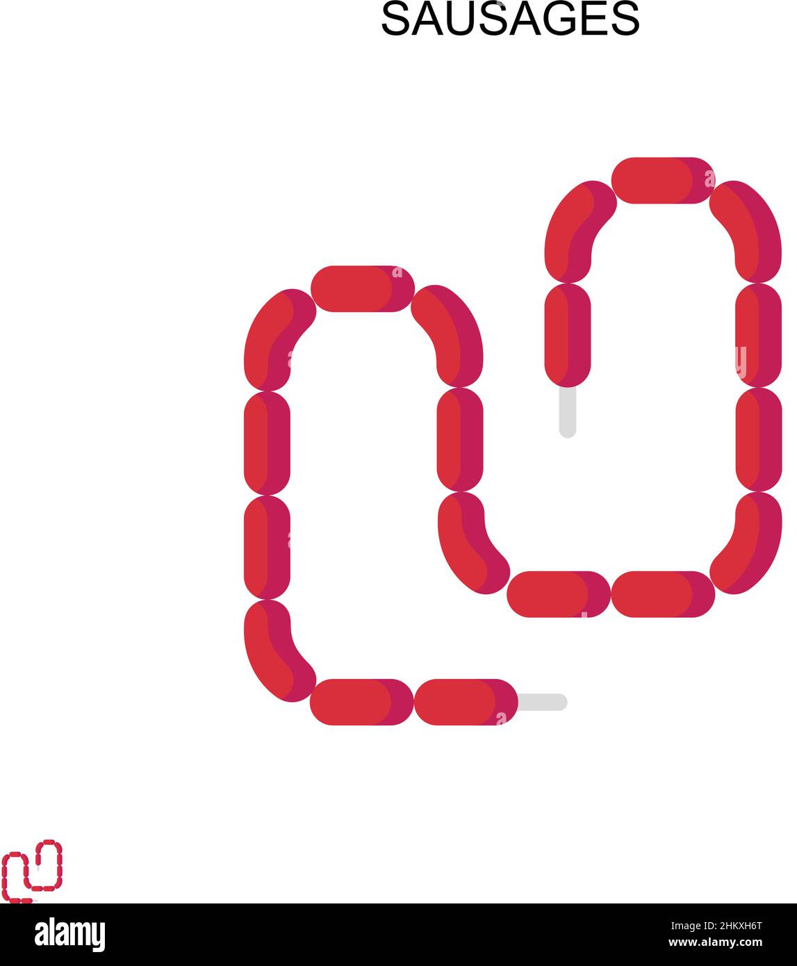 Icône vecteur simple saucisses.Modèle de conception de symbole d'illustration pour élément d'interface utilisateur Web mobile. Illustration de Vecteur