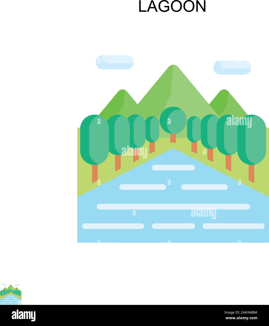 Icône de vecteur simple Lagoon.Modèle de conception de symbole d'illustration pour élément d'interface utilisateur Web mobile. Illustration de Vecteur
