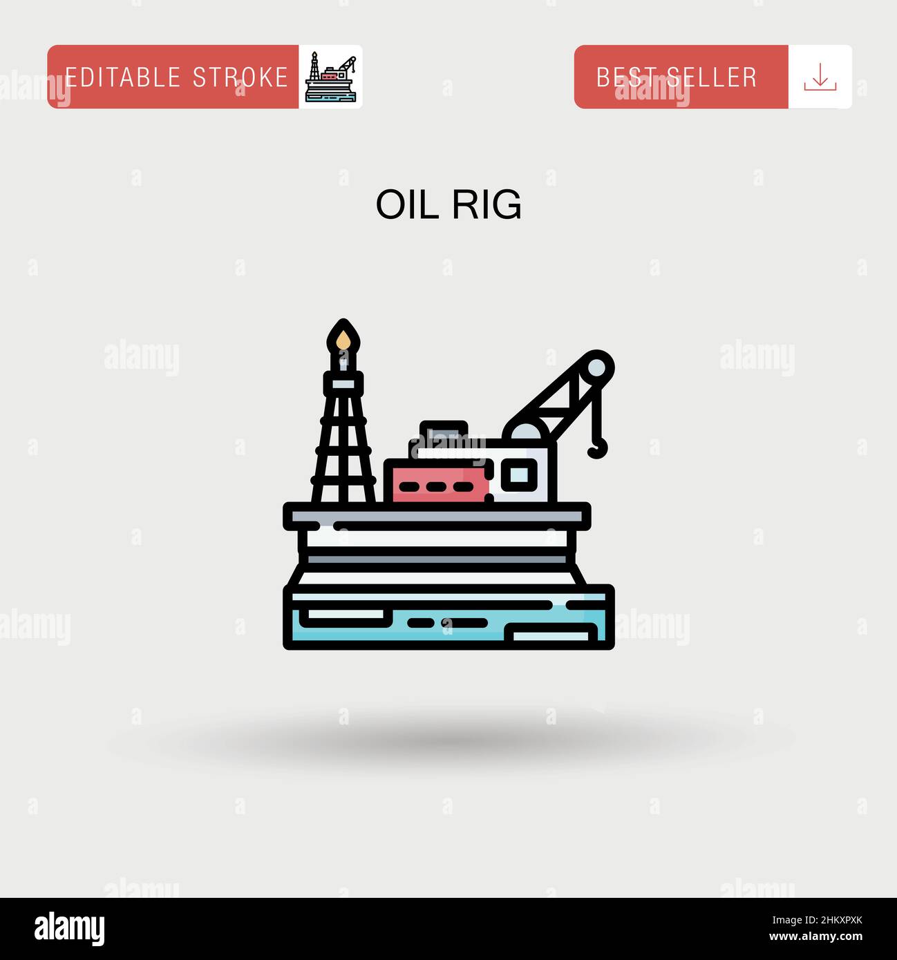 Icône vecteur simple de l'engin de forage pétrolier. Illustration de Vecteur