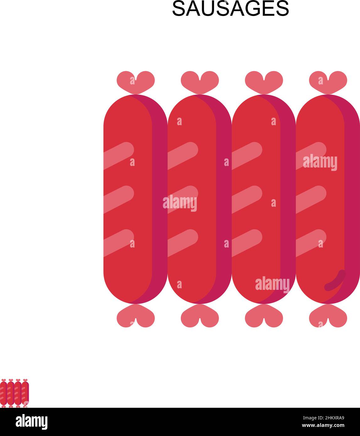 Icône vecteur simple saucisses.Modèle de conception de symbole d'illustration pour élément d'interface utilisateur Web mobile. Illustration de Vecteur