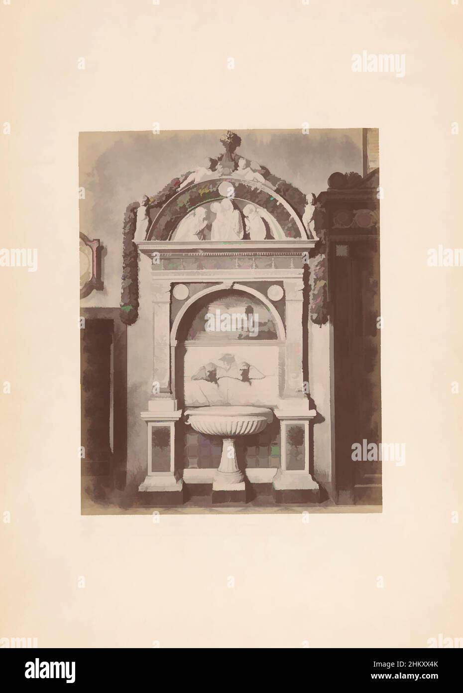 Art inspiré par le lavabo de Santa Maria Novella à Florence par Luca della Robbia, Florence. Sacristie de S. Maria Novella. Lavabo., Santa Maria Novella, c. 1875 - c. 1900, carton, imprimé albumine, hauteur 244 mm × largeur 191 mm, oeuvres classiques modernisées par Artotop avec une touche de modernité. Formes, couleur et valeur, impact visuel accrocheur sur l'art émotions par la liberté d'œuvres d'art d'une manière contemporaine. Un message intemporel qui cherche une nouvelle direction créative. Artistes qui se tournent vers le support numérique et créent le NFT Artotop Banque D'Images