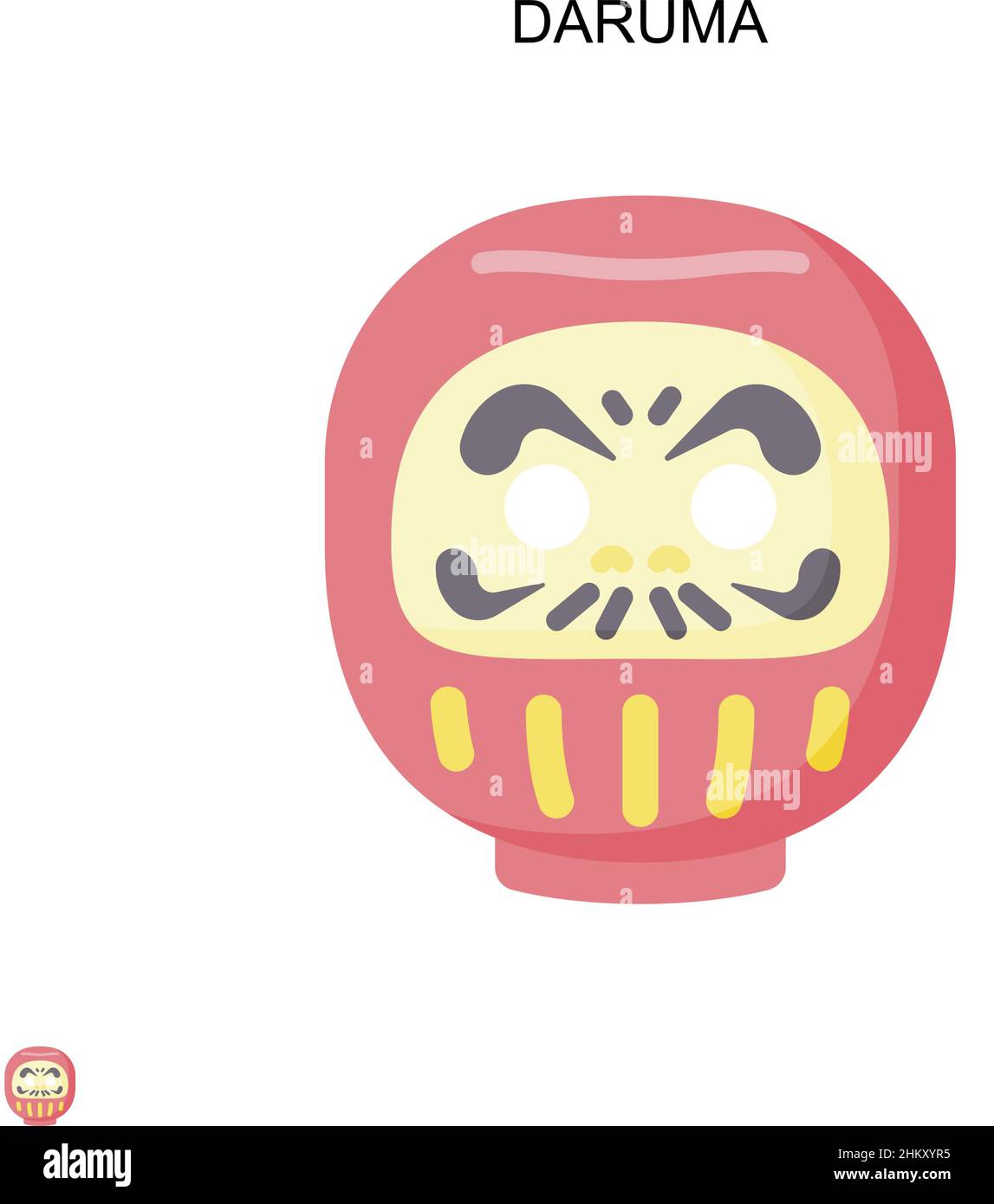 Icône de vecteur simple Daruma.Modèle de conception de symbole d'illustration pour élément d'interface utilisateur Web mobile. Illustration de Vecteur