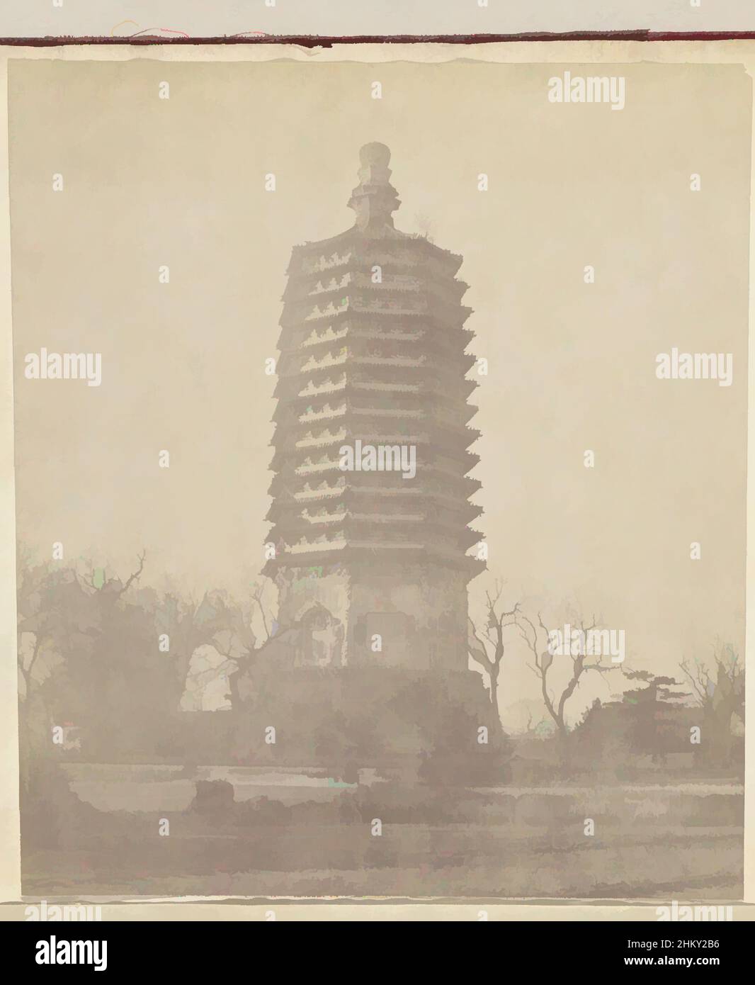 Art inspiré par la pagode chinoise, Chine, c. 1879 - c. 1890, papier, imprimé albumine, hauteur 185 mm × largeur 162 mm hauteur 345 mm × largeur 265 mm, oeuvres classiques modernisées par Artotop avec une touche de modernité. Formes, couleur et valeur, impact visuel accrocheur sur l'art émotions par la liberté d'œuvres d'art d'une manière contemporaine. Un message intemporel qui cherche une nouvelle direction créative. Artistes qui se tournent vers le support numérique et créent le NFT Artotop Banque D'Images