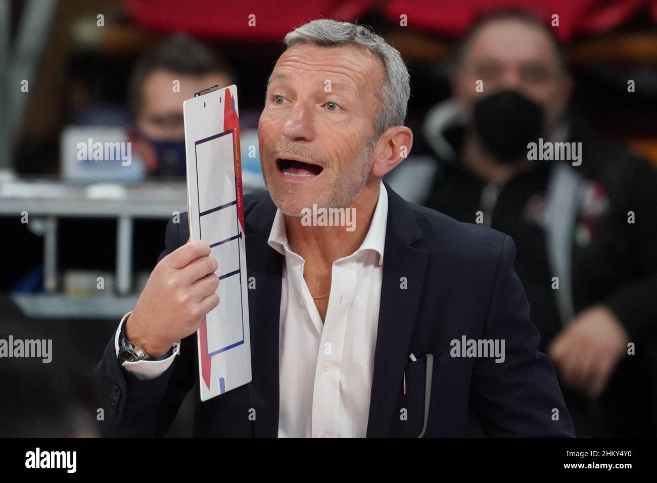 emanuele zanini (1Â° allenatore consar ravenna) pendant Sir Safety Conad Perugia vs Consar Ravenna, Volleyball Italien Serie A Men SuperLeague Championship Championship à Pérouse, Italie, février 05 2022 Banque D'Images