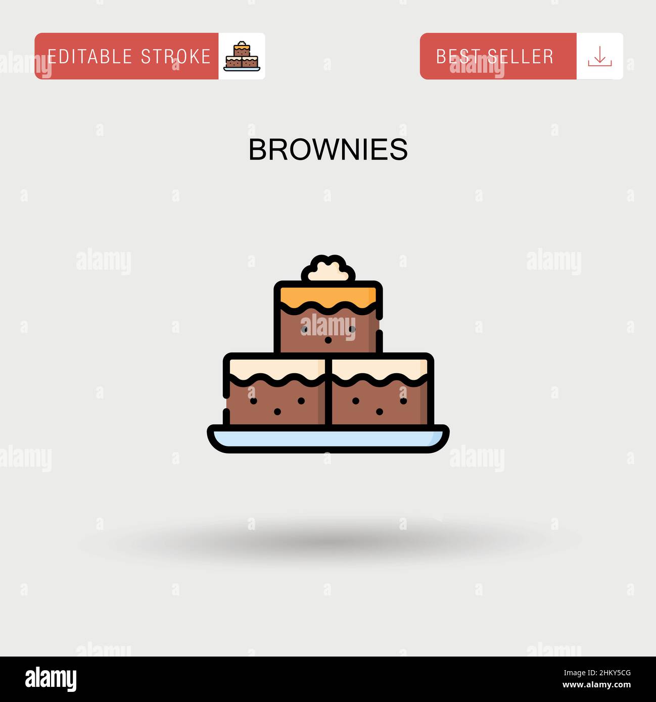 Icône de vecteur simple brownies. Illustration de Vecteur