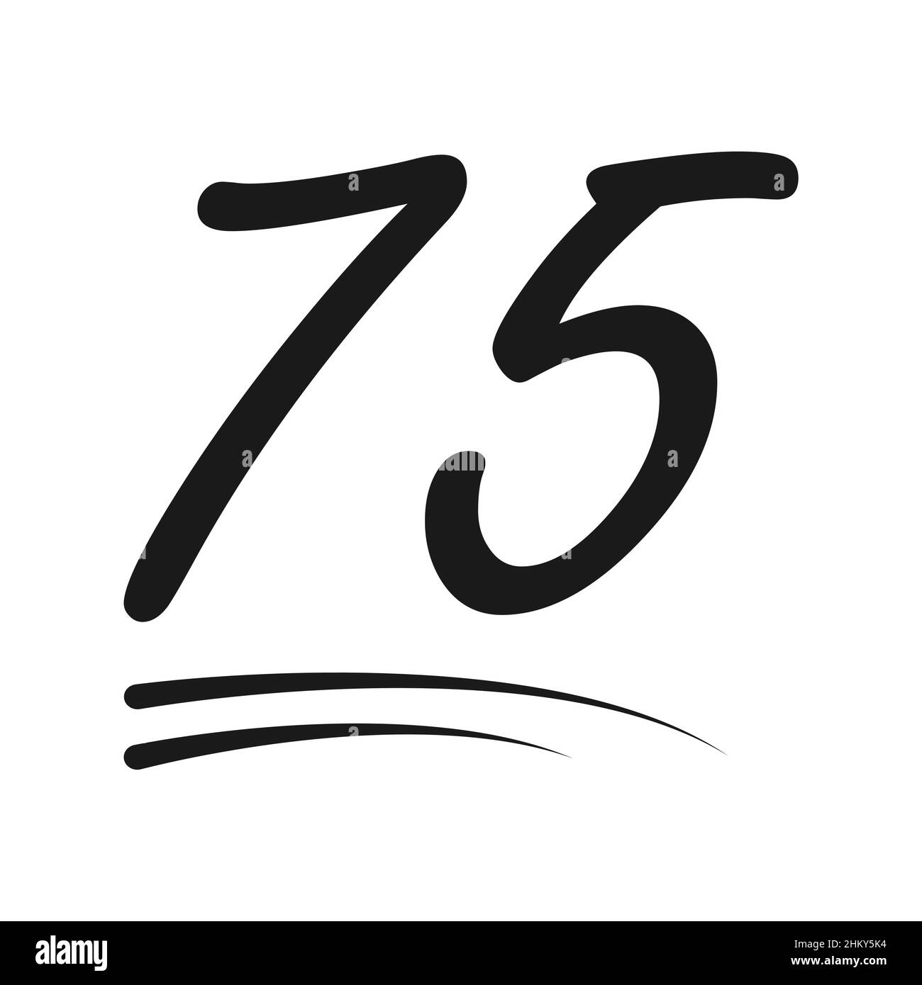 Lettrage de numéro de félicitations, 75 icône de la célébration de la contre-came, web en ligne post illustration vectorielle . Illustration de Vecteur