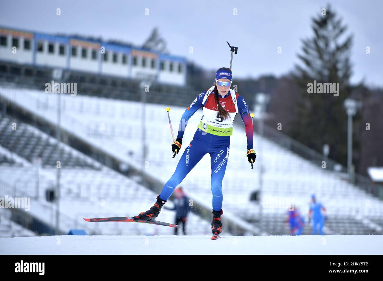GASPARIN Aita (Suisse) lors de la coupe IBU Biathlon, sprint féminin de 7,5 km, le 5 février 2022 à Nove Mesto na Morave, République Tchèque Banque D'Images