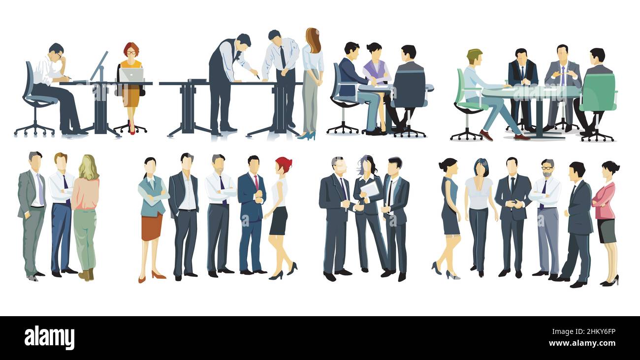 Réunion d'équipe, illustration de la consultation d'affaires Illustration de Vecteur