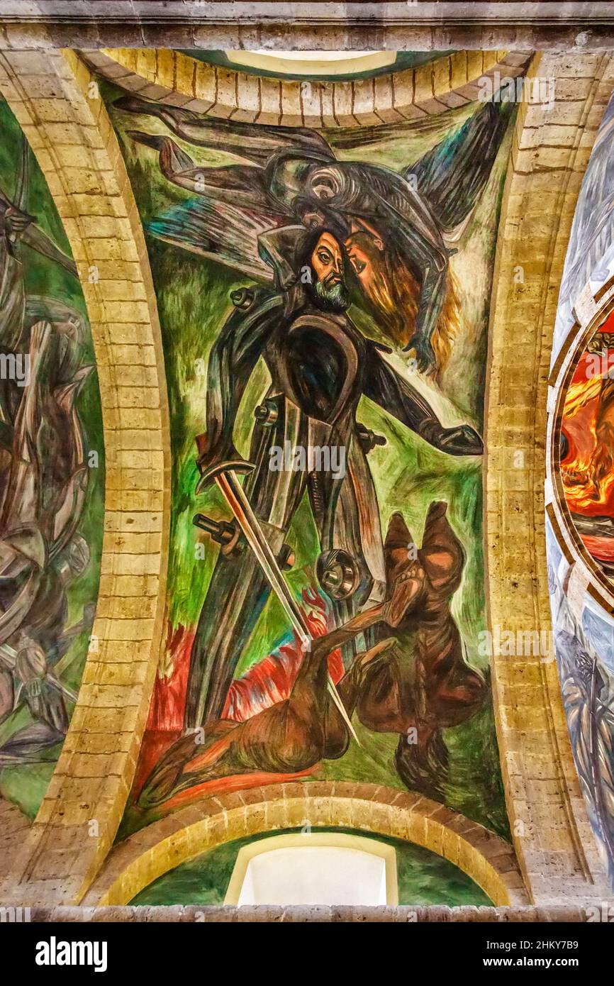 Frescos par Jose Clemente Orozco dans Hospicio Cabañas o Instituto Cultural Cabañas, Guadalajara, Jalisco, Mexique, Amérique du Nord Banque D'Images