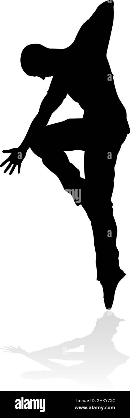 Street Dance Dancer Silhouette Illustration de Vecteur