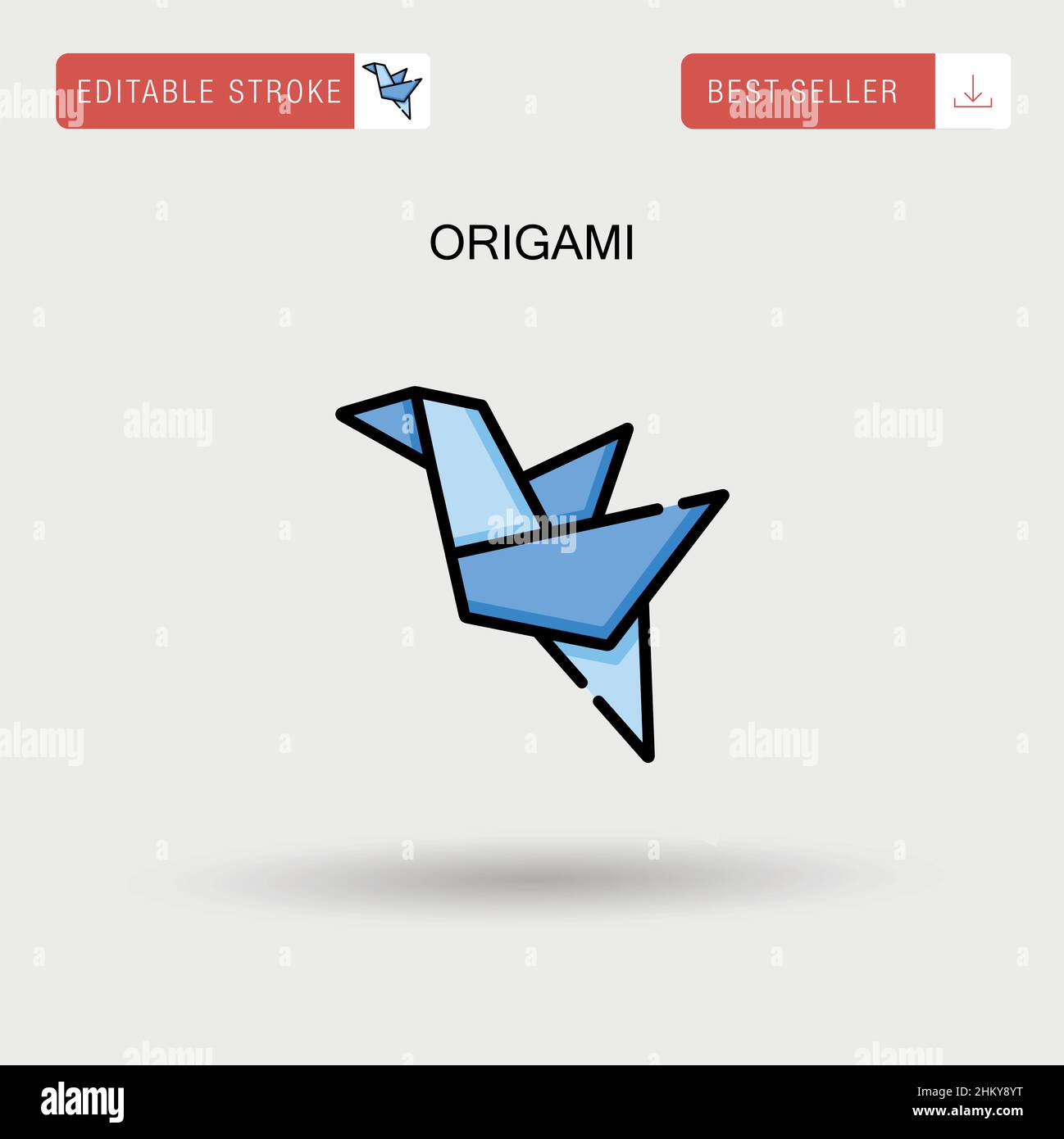 Icône vecteur simple origami. Illustration de Vecteur