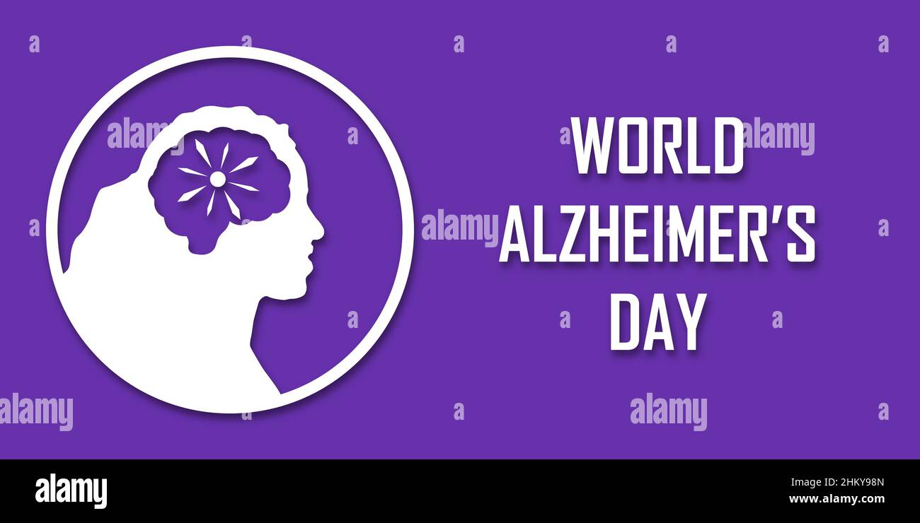 Journée mondiale de la maladie d'Alzheimer.Silhouette de personnes âgées dans un style coupé en papier avec ombre.Espace pour votre bannière de texte.Concept maladie d'Alzheimer septembre 21.V Illustration de Vecteur
