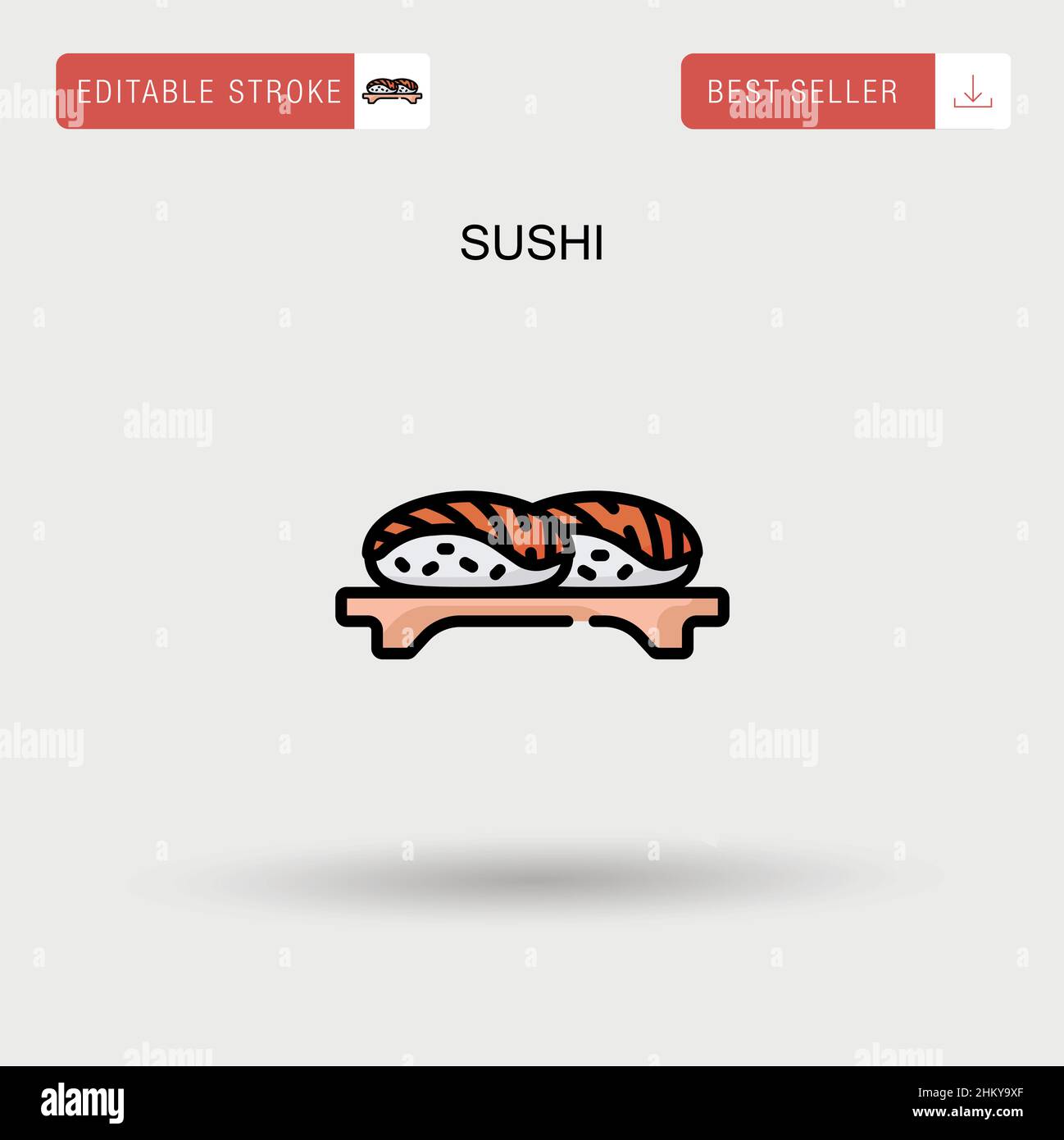 Icône vecteur simple sushi. Illustration de Vecteur