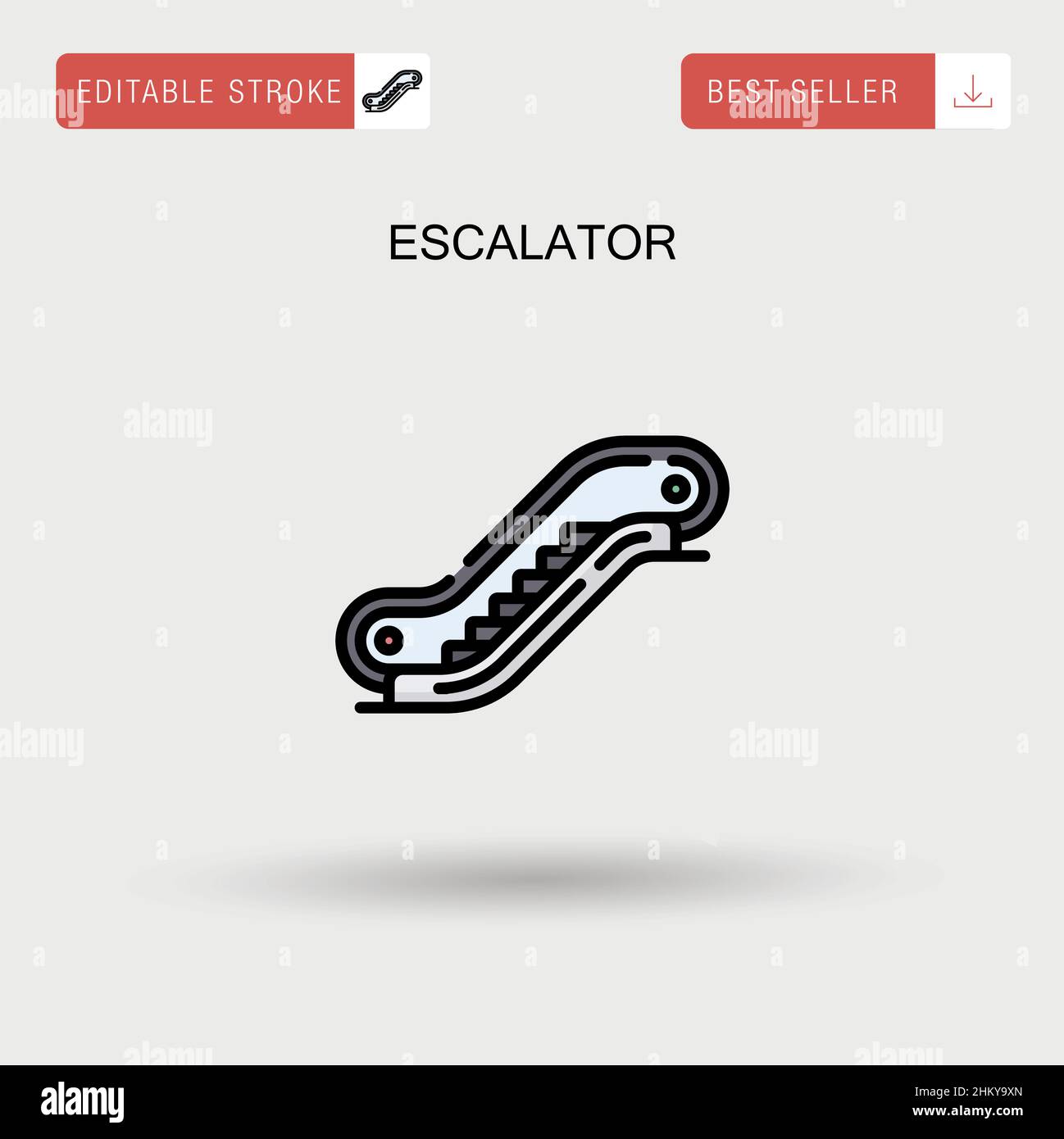 Icône de vecteur simple de l'escalier roulant. Illustration de Vecteur
