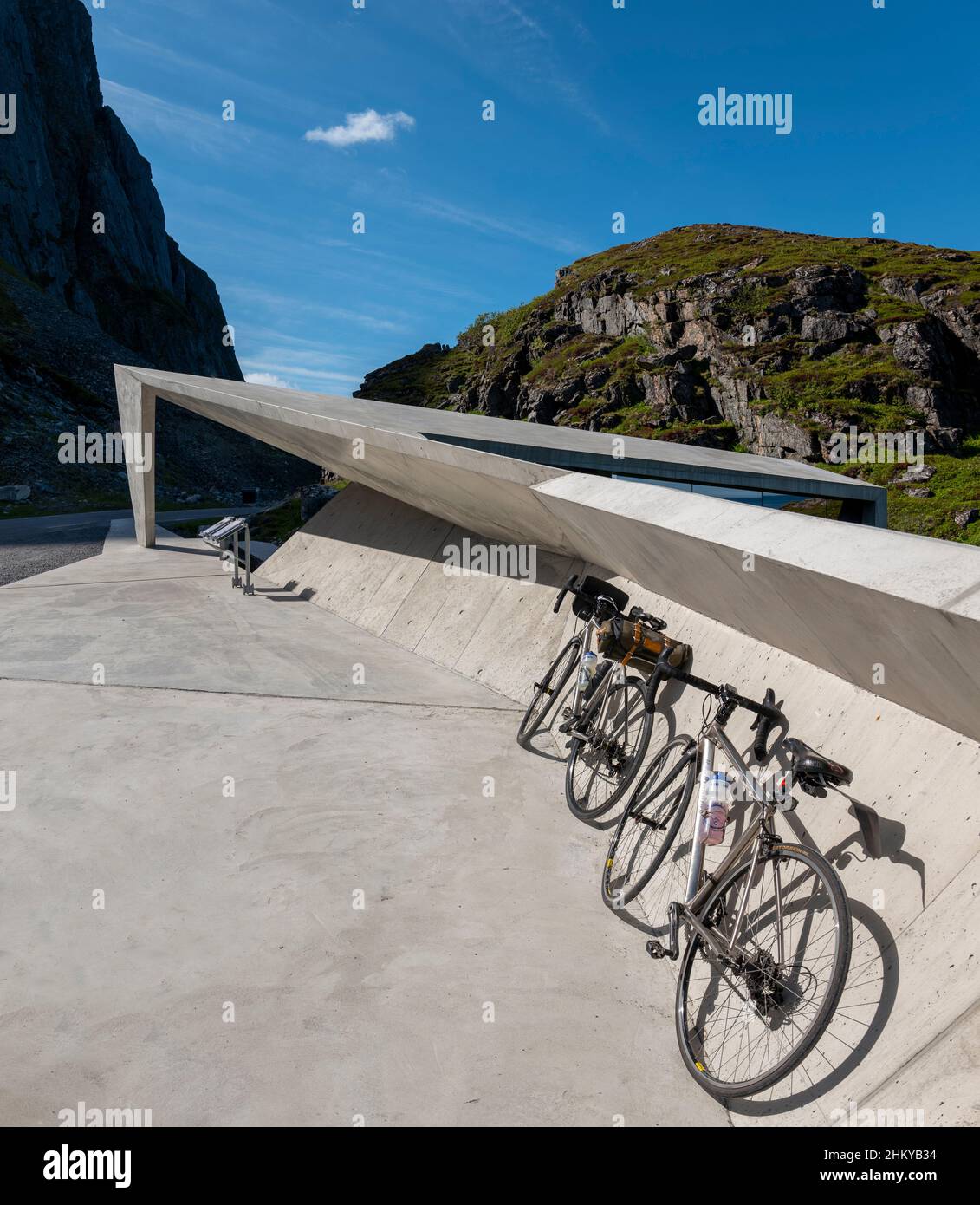 Bukkekjerka aire de repos, la Route panoramique de la Norvège, d'Andøya, Norvège Vesteralen conçu par l'architecte Morfeus Arkitekter. Banque D'Images