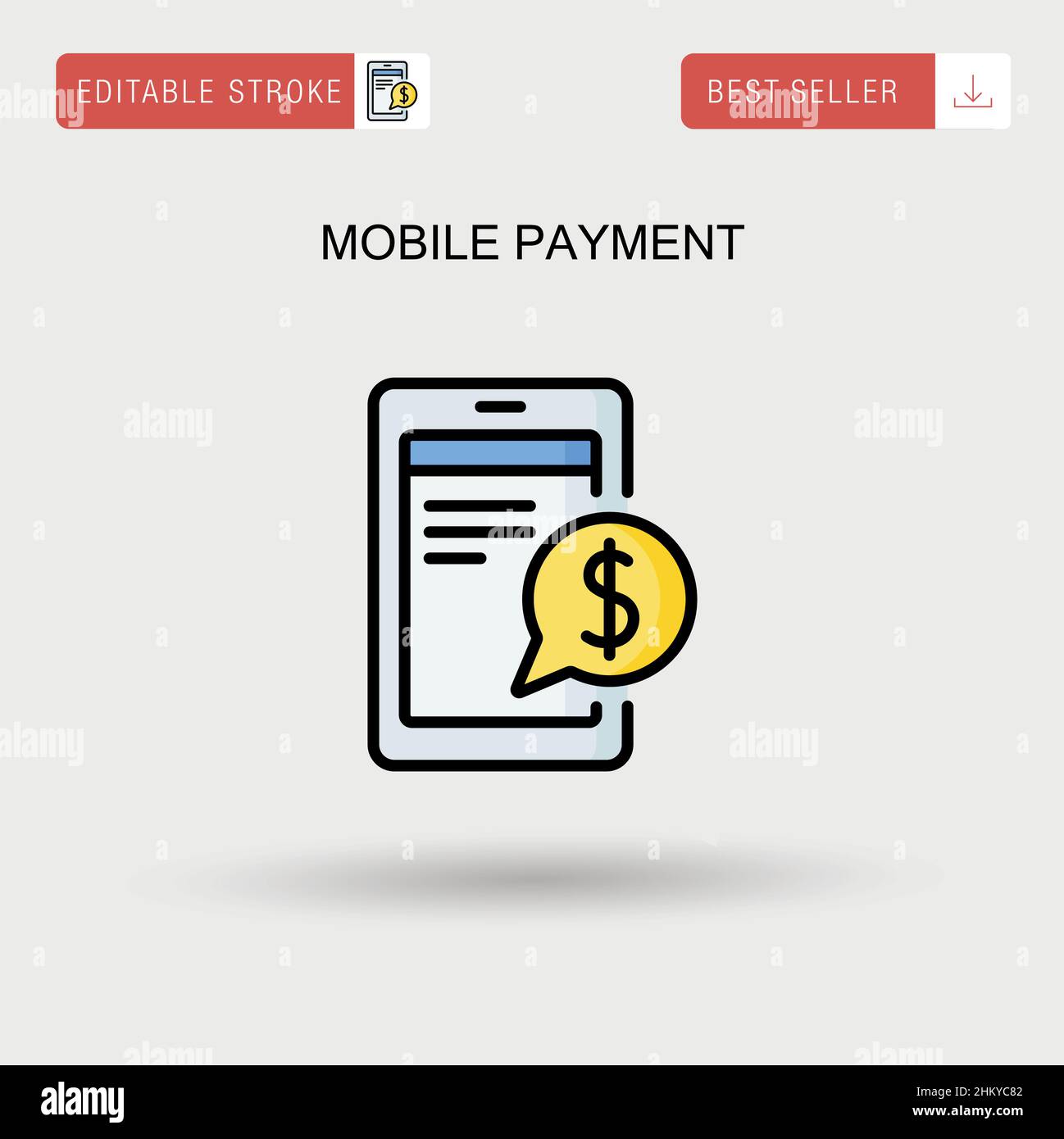 Icône de vecteur simple de paiement mobile. Illustration de Vecteur