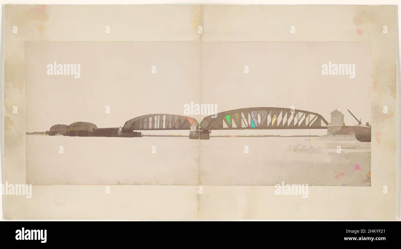 Art inspiré par le pont sur le Vieux Maas près de Barendrecht, vue de l'est, Johann Georg Hameter, H.J. Tollens C. HZN., Dordrecht, pays-Bas, 30-mai-1889, carton, Imprimé albumine, hauteur 290 mm × largeur 685 mm, oeuvres classiques modernisées par Artotop avec une touche de modernité. Formes, couleur et valeur, impact visuel accrocheur sur l'art émotions par la liberté d'œuvres d'art d'une manière contemporaine. Un message intemporel qui cherche une nouvelle direction créative. Artistes qui se tournent vers le support numérique et créent le NFT Artotop Banque D'Images