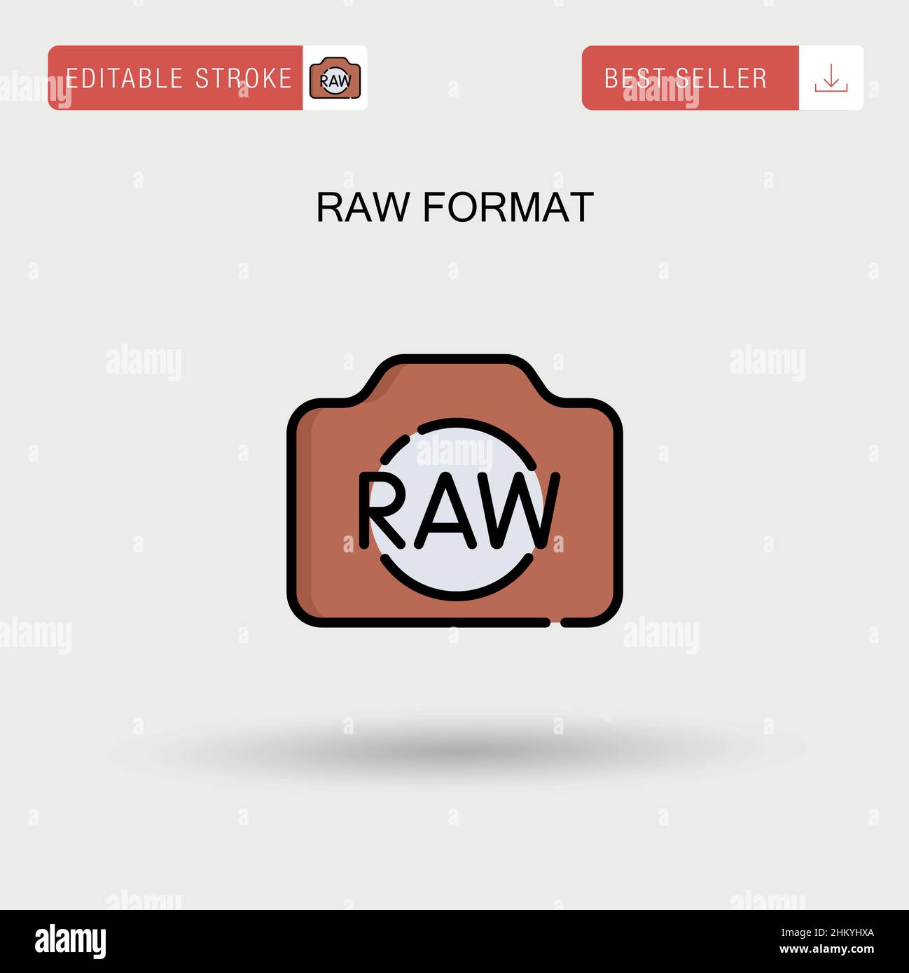 Icône de vecteur simple de format RAW. Illustration de Vecteur