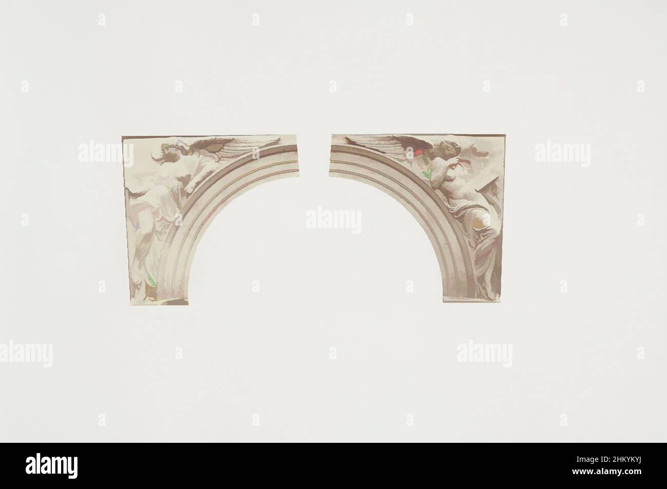 Art inspiré par des modèles de plâtre pour sculptures au Palais du Louvre : gauche la Science moderne et droite l'Art par Emile Seurre, partie de la Réunion des Tuileries au Louvre 1852-1857, album 2., Édouard Denis Baldus, Charles Emile Marie Seurre, Paris, c. 1855 - c. 1857, papier, papier salé, oeuvres classiques modernisées par Artotop avec une touche de modernité. Formes, couleur et valeur, impact visuel accrocheur sur l'art émotions par la liberté d'œuvres d'art d'une manière contemporaine. Un message intemporel qui cherche une nouvelle direction créative. Artistes qui se tournent vers le support numérique et créent le NFT Artotop Banque D'Images