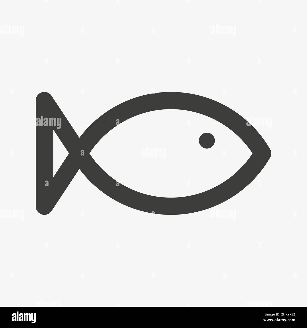 Icône de vecteur de poisson simple sur fond blanc Illustration de Vecteur