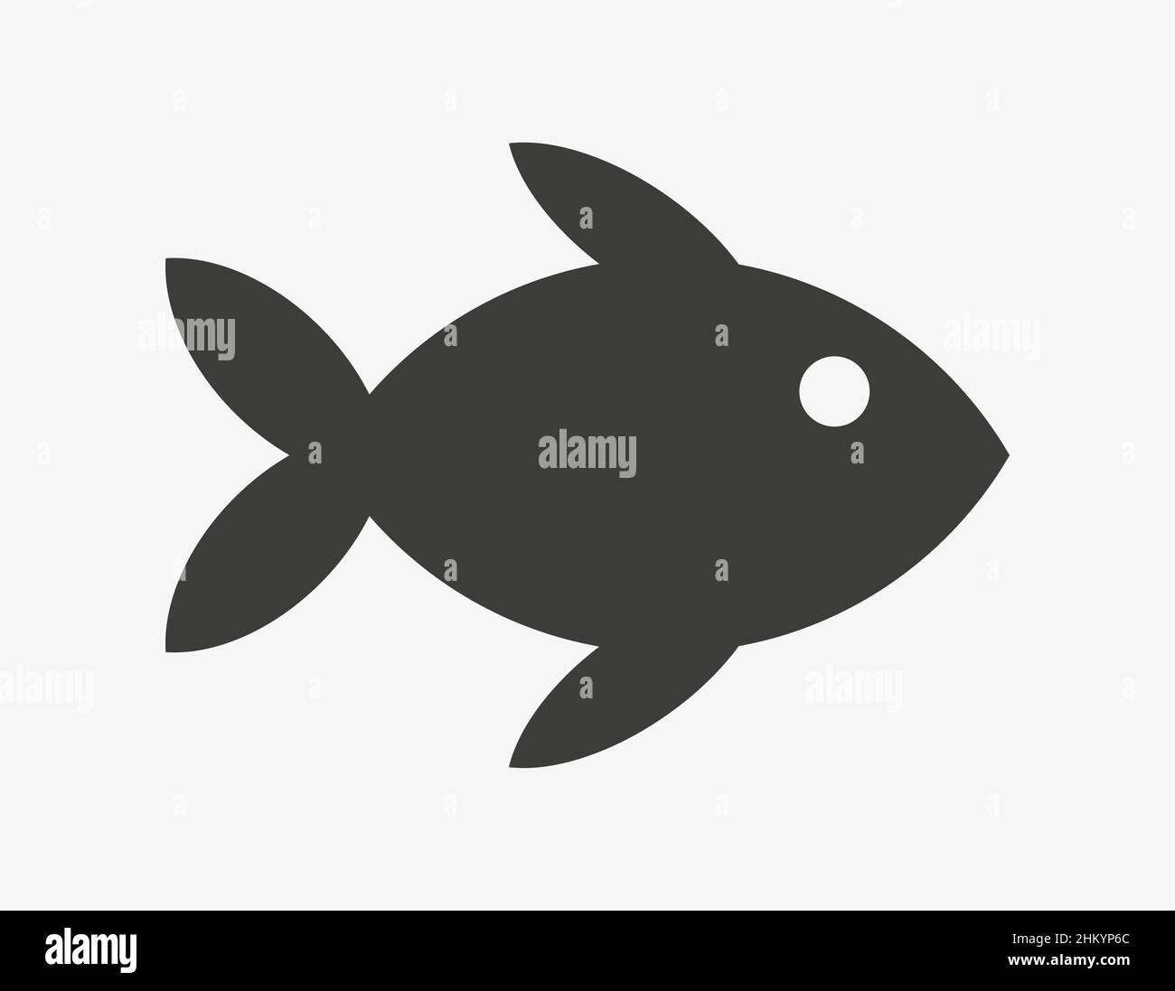 Icône de vecteur de poisson isolée sur fond blanc Illustration de Vecteur