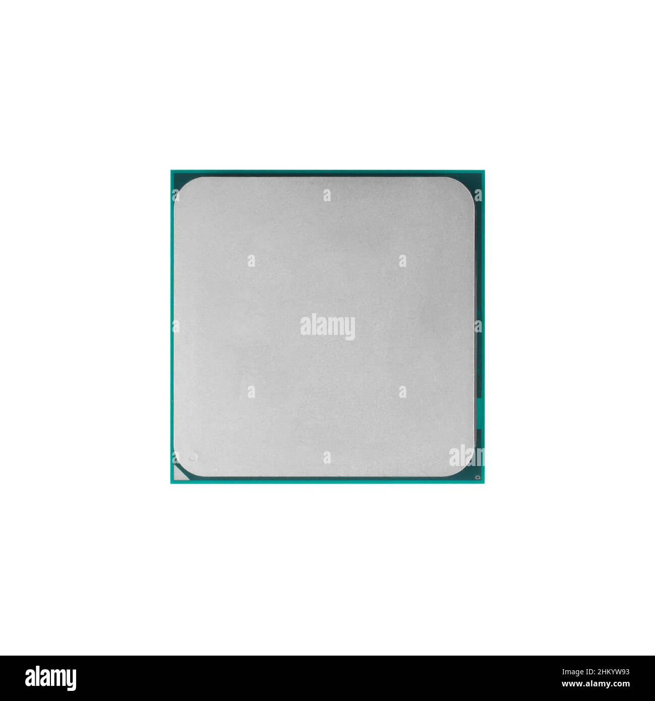 processeur pour un ordinateur, pièce de rechange pour un ordinateur, sur un fond blanc, isolé Banque D'Images