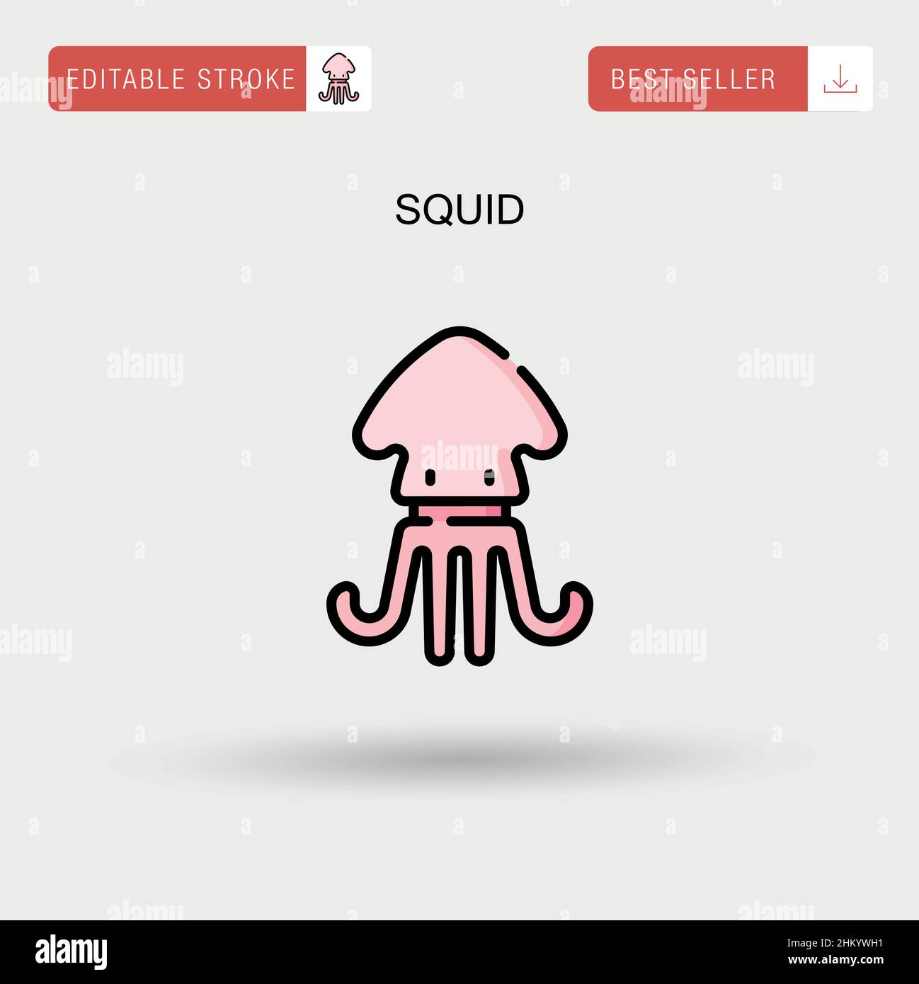 Icône de vecteur simple Squid. Illustration de Vecteur