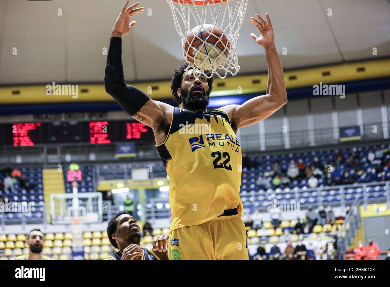 Italie- Panier, 6 febbraio 2022 LNP A2 Reale Mutua Torino vs Orlandina Panier Banque D'Images