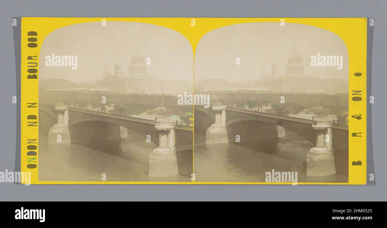 Art inspiré par la vue sur le pont de Blackfriars à Londres, le pont de Blackfriars, Londres et le quartier, York & son, Londres, c. 1860 - c. 1880, carton, imprimé albumine, hauteur 85 mm × largeur 170 mm, oeuvres classiques modernisées par Artotop avec une touche de modernité. Formes, couleur et valeur, impact visuel accrocheur sur l'art émotions par la liberté d'œuvres d'art d'une manière contemporaine. Un message intemporel qui cherche une nouvelle direction créative. Artistes qui se tournent vers le support numérique et créent le NFT Artotop Banque D'Images
