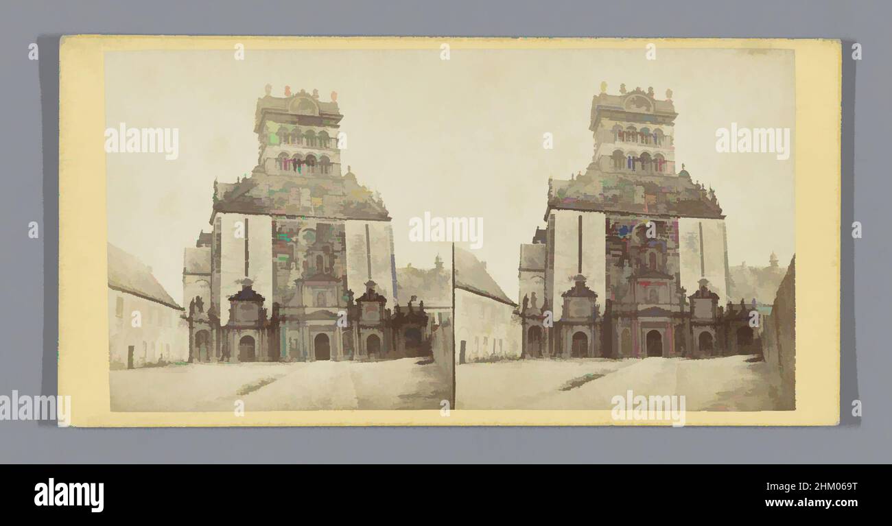 Art inspiré par la façade de l'abbaye bénédictine de St Matthias à Trèves, Trèves, c. 1860 - c. 1880, carton, imprimé albumine, hauteur 85 mm × largeur 170 mm, oeuvres classiques modernisées par Artotop avec une touche de modernité. Formes, couleur et valeur, impact visuel accrocheur sur l'art émotions par la liberté d'œuvres d'art d'une manière contemporaine. Un message intemporel qui cherche une nouvelle direction créative. Artistes qui se tournent vers le support numérique et créent le NFT Artotop Banque D'Images
